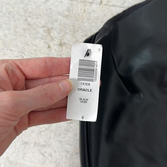 Wilfred Free Oracle Black Pleather Mini Skirt NWT - Picture 3 of 7